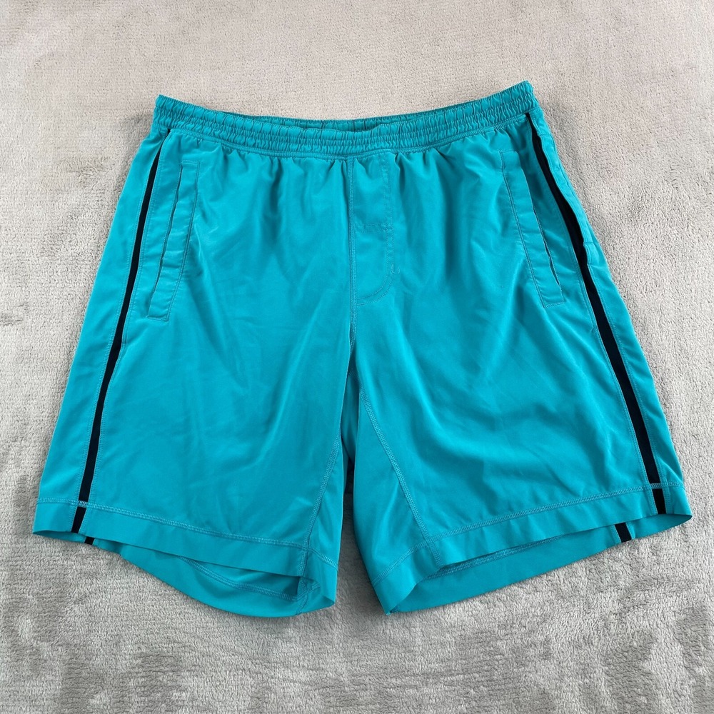 Lululemon Pace Breaker Shorts 9" Men XL Teal Blue Performance Lined Gym Training